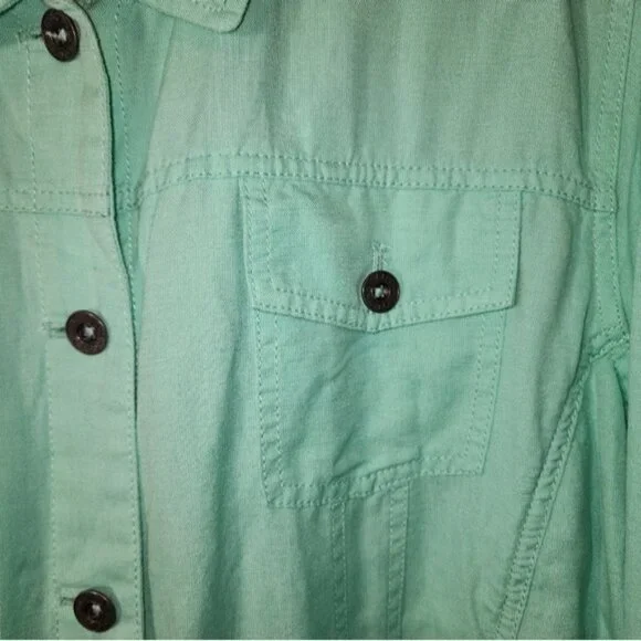 L.L. Bean Linen Blend Green Jacket 3X Plus - Picture 6 of 6